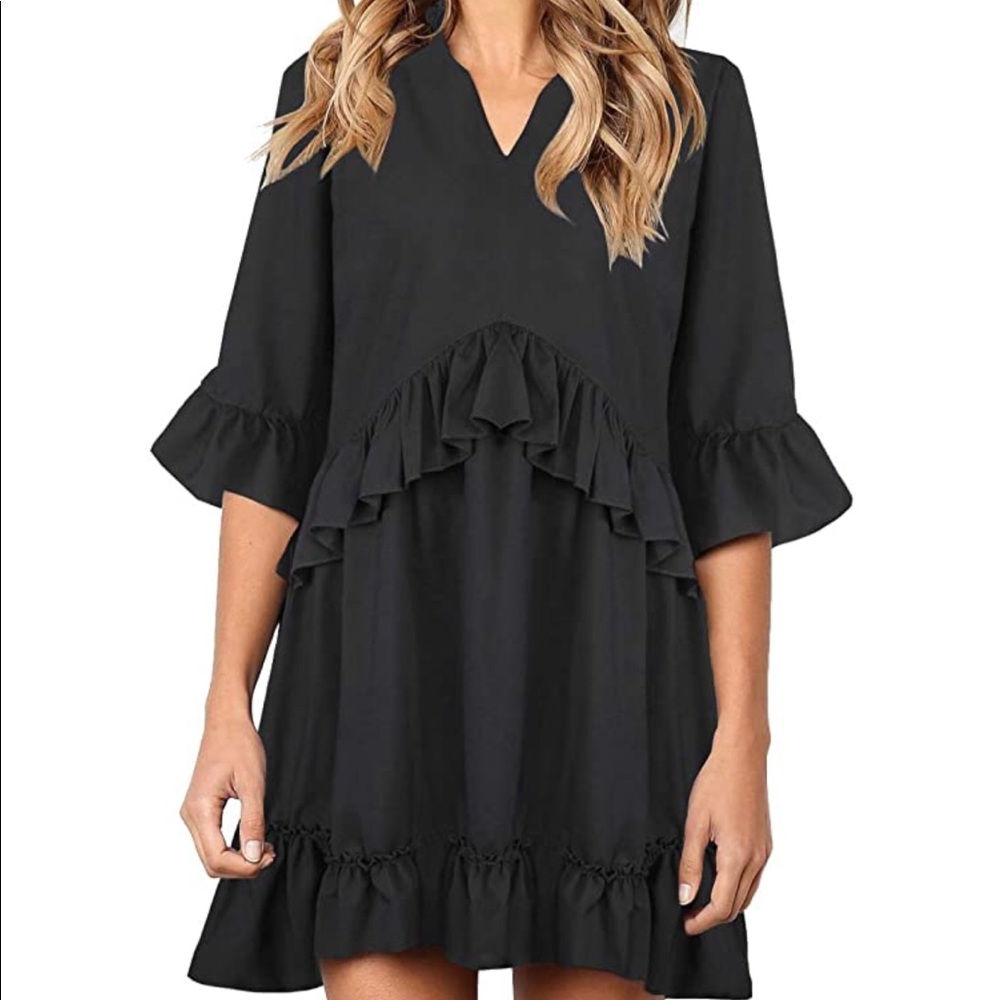 Black ruffle dress